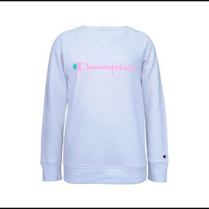 Girls Champion Tie Dye Script Fleece Pullover Sweatshirt